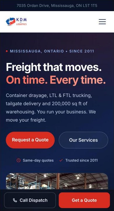A trade website on a phone